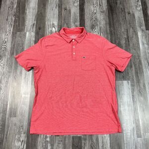 Vineyard Vines Men's Edgartown Stripe Pique Polo "Lighthouse Red" Size XL